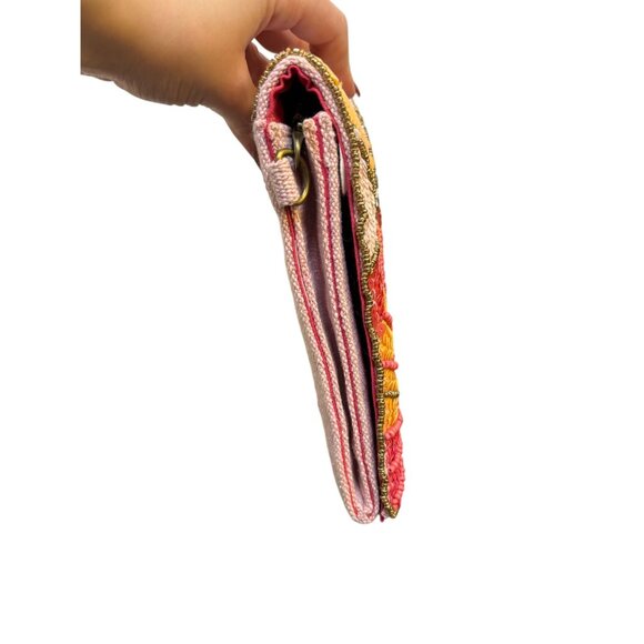 America & Beyond NWT Beaded Floral Clutch Multicolor - Picture 3 of 11